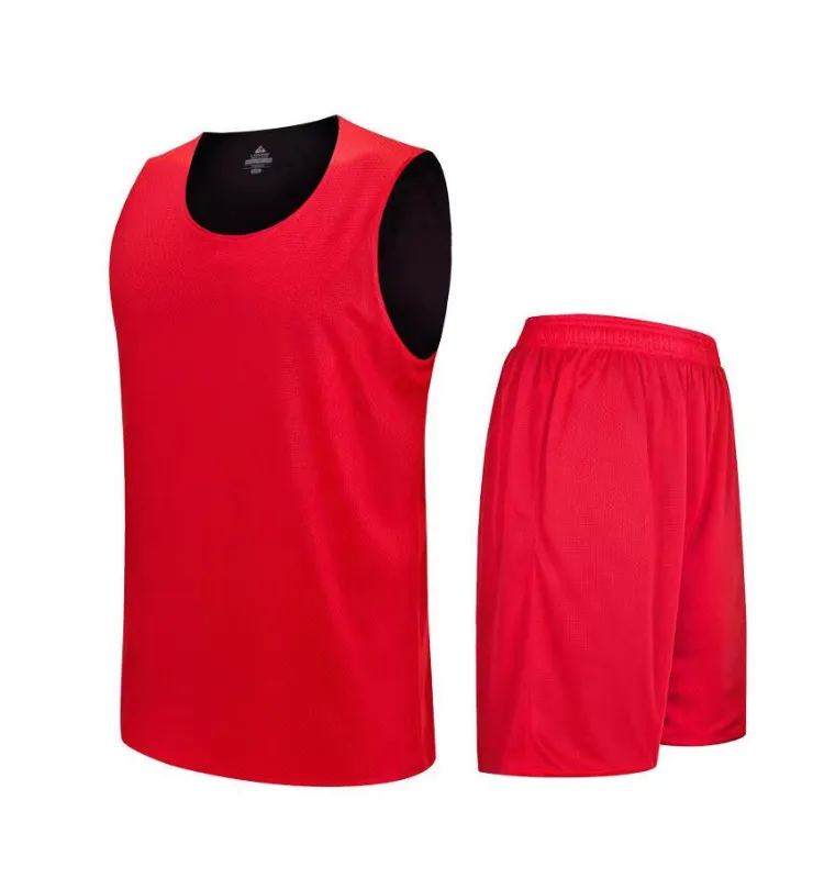 Sweat-absorbent and breathable reversible basketball jersey for children