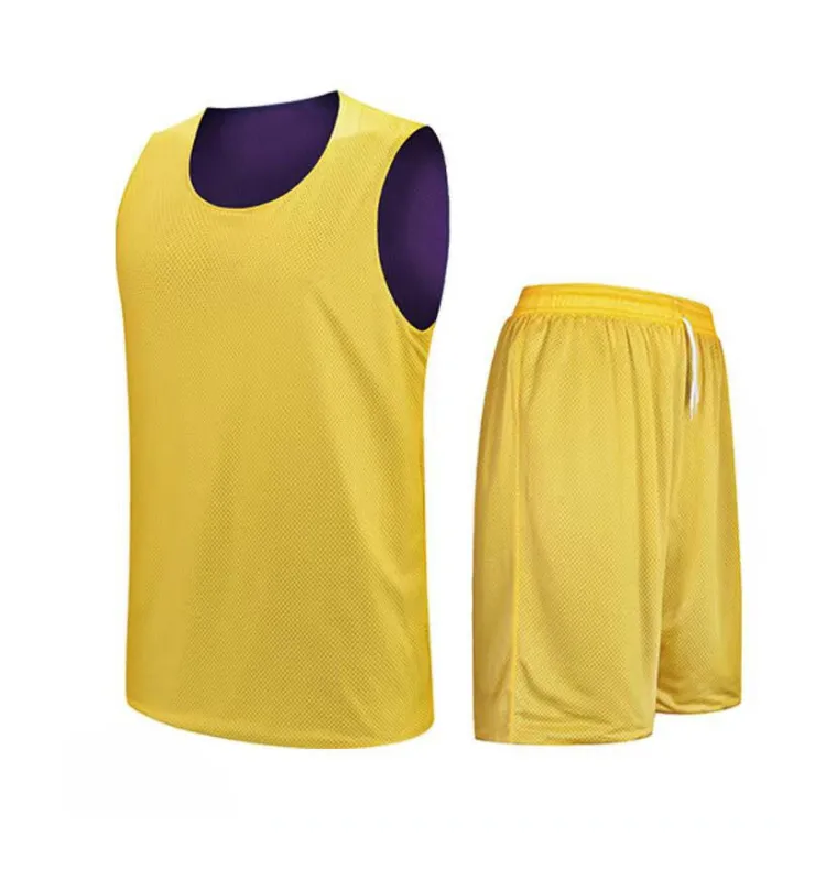 Sweat-absorbent and breathable reversible basketball jersey for children