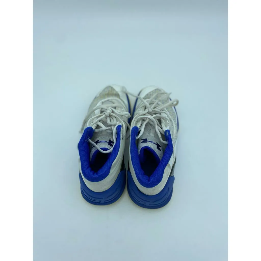 Under armour basketball shoes 3 dub nation white with yellow/blue Size-2Y