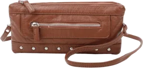 Vegan Brown Leather Wristlet
