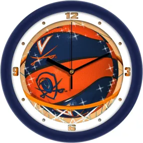 Virginia Cavaliers Wall Clock - Basketball Slam Dunk